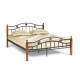 Кровать двуспальная TetChair AT-126 с деревянными ламелями 160х200 красный дуб/черный