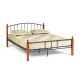 Кровать двуспальная TetChair AT-915 с деревянными ламелями 160х200 красный дуб/черный