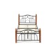 Кровать односпальная TetChair AT-808 с деревянными ламелями 90х200 красный дуб/черный