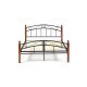 Кровать полутораспальная TetChair AT-8077 с деревянными ламелями 140х200 красный дуб/черный