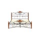 Кровать полутораспальная TetChair CANZONA с деревянными ламелями 140х200 красный дуб/черный