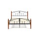 Кровать полутораспальная TetChair RUMBA AT-203 с деревянными ламелями 120х200 красный дуб/черный