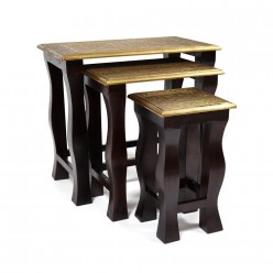 Набор 3-х столиков Secret De Maison BRAHMA mod. ND-009 темно-коричневый/золотистый