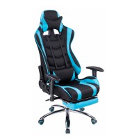 Кресло компьютерное Woodville Kano 1 ткань/экокожа голубой/черный