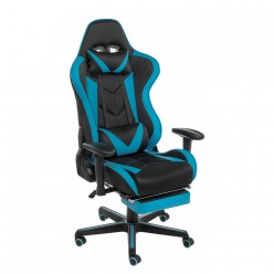 Кресло компьютерное Woodville Kano ткань/экокожа черный/голубой