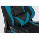 Кресло компьютерное Woodville Kano ткань/экокожа черный/голубой