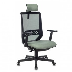 Кресло руководителя Бюрократ EXPERT сетка/ткань зеленый/черный