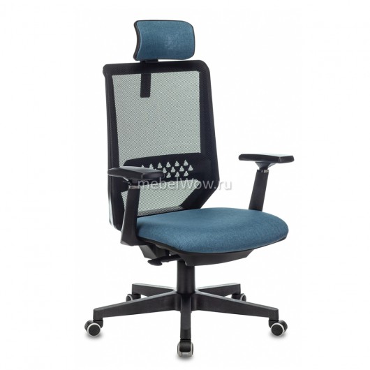 Кресло руководителя Бюрократ EXPERT сетка/ткань синий/черный