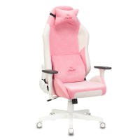Кресло игровое Бюрократ Zombie EPIC PRO Fabric ткань белый/розовый