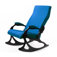 Кресло-качалка Мебелик Санторини бирюза/орех