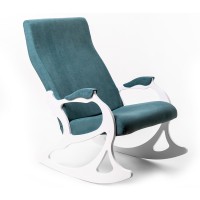 Кресло-качалка Мебелик Санторини изумруд/белый