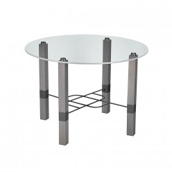 Стол журнальный Мебелик Лючия 3101 серый бетон/прозрачный