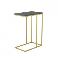 Стол придиванный Мебелик Агами Голд черный мрамор/золото