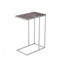 Стол придиванный Мебелик Агами серый мрамор/хром