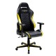 Кресло геймерское DXRacer OH/DH73/NY кожа черный/желтый