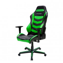 Кресло геймерское DXRacer OH/DM166/NE поливинилхлорид/кожа черный/зеленый