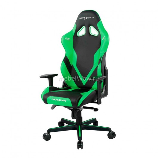 Кресло геймерское DXRacer OH/G8100/NE кожа черный/зеленый