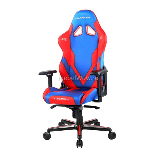 Кресло геймерское DXRacer OH/G8200/BR кожа красный/синий