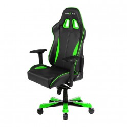 Кресло геймерское DXRacer OH/KS57/NE поливинилхлорид/кожа черный/зеленый