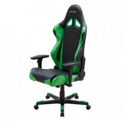 Кресло геймерское DXRacer OH/RE0/NE кожа черный/зеленый