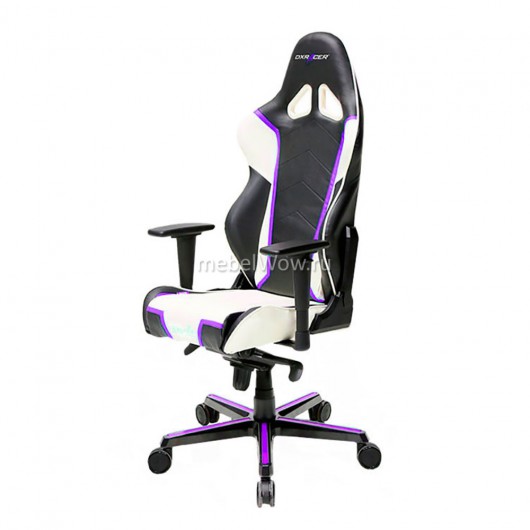 Кресло геймерское DXRacer OH/RH110/NWV кожа белый/черный/фиолетовый