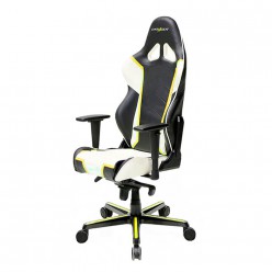 Кресло геймерское DXRacer OH/RH110/NWY кожа белый/черный/желтый