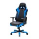 Кресло геймерское DXRacer OH/SJ00/NB кожа черный/синий