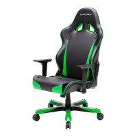 Кресло геймерское DXRacer OH/TS29/NE кожа черный/зеленый
