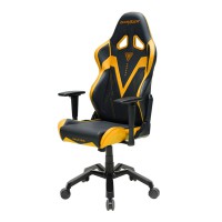 Кресло геймерское DXRacer OH/VB03/NA кожа черный/золотой