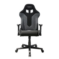 Кресло геймерское NEX EC/OK01/NG ткань/кожа черный/серый