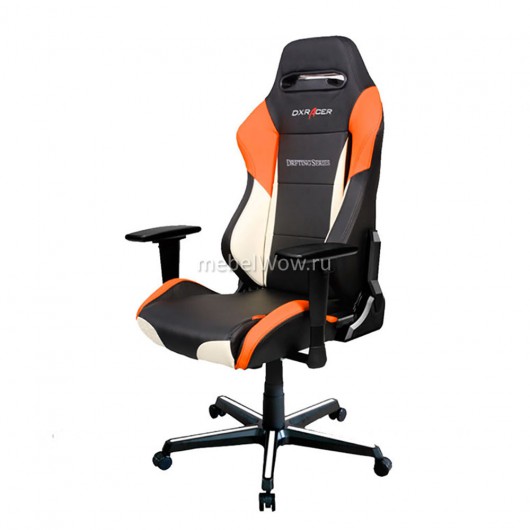 Кресло компьютерное DXRacer OH/DM61/NWO кожа белый/черный/оранжевый