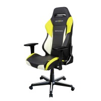 Кресло компьютерное DXRacer OH/DM61/NWY кожа белый/черный/желтый