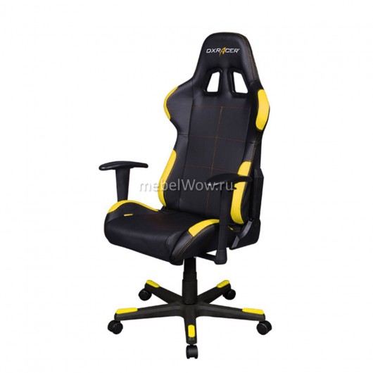 Кресло компьютерное DXRacer OH/FD99/NY кожа черный/желтый