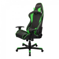 Кресло компьютерное DXRacer OH/FE08/NE кожа черный/зеленый