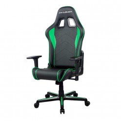 Кресло компьютерное DXRacer OH/P08/NE кожа черный/зеленый