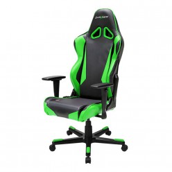 Кресло компьютерное DXRacer OH/RB1/NE кожа черный/зеленый