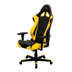 Кресло компьютерное DXRacer OH/RE0/NY кожа черный/желтый