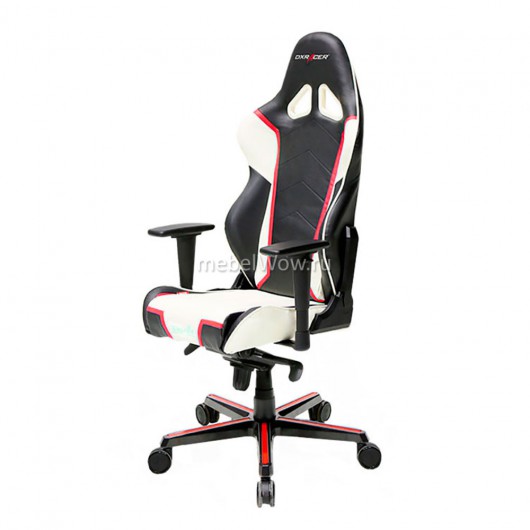Кресло компьютерное DXRacer OH/RH110/NWR кожа белый/черный/красный