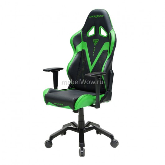 Кресло компьютерное DXRacer OH/VB03/NE кожа черный/зеленый