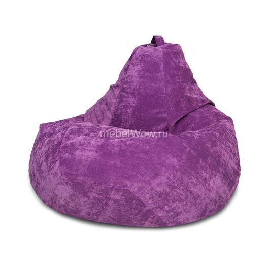 Кресло-мешок DreamBag L микровельвет фиолетовый