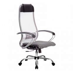 Кресло руководителя Метта К-3 ткань-сетка светло-серый