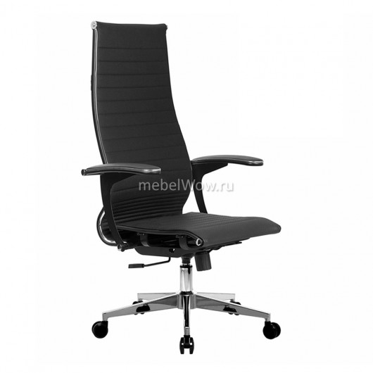 Кресло руководителя Метта К-8.1-Т хром экокожа перфорированная черный