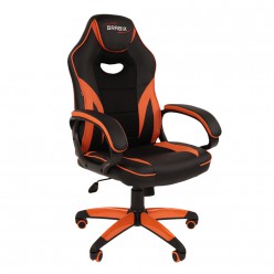 Кресло игровое Brabix Accent GM-161 экокожа черный/оранжевый