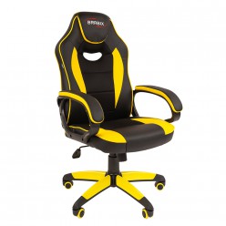 Кресло игровое Brabix Blaze GM-162 экокожа черный/желтый