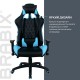Кресло игровое Brabix GT Master GM-110 экокожа черный/голубый