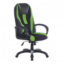 Кресло игровое Brabix PREMIUM Rapid GM-102 экокожа/ткань черный/зеленый