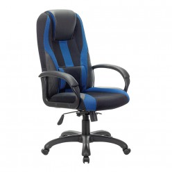 Кресло игровое Brabix PREMIUM Rapid GM-102 экокожа/ткань черный/синый