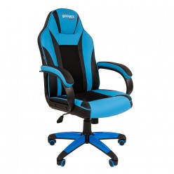 Кресло игровое Brabix Tanto GM-171 экокожа черный/голубой