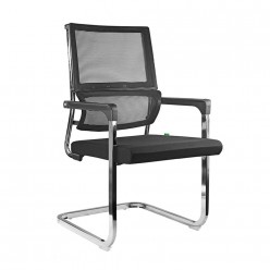 Кресло посетителя Riva Chair D201 ткань/сетка черный