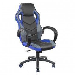 Кресло руководителя Riva Chair 9381H сетка/экокожа черный/синий